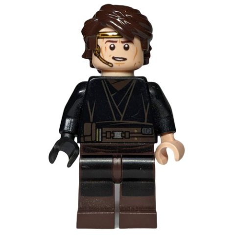 Minifigurka LEGO Anakin Skywalker, Black Robe, Dark Brown Legs, Printed Headset