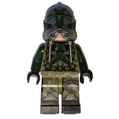 Minifigurka LEGO Clone Commander Gree, Kashyyyk Armor, Dark Gray Leg Strap