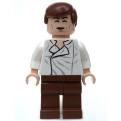 Minifigurka LEGO Han Solo, White Shirt, Reddish Brown Legs, Dual Sided Head Open Mouth / Closed Eyes