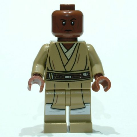 Minifigurka LEGO Mace Windu, Dark Tan Printed Legs, Closed Mouth