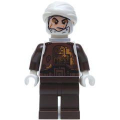 Minifigurka LEGO Dengar, White Head, Dark Brown Legs