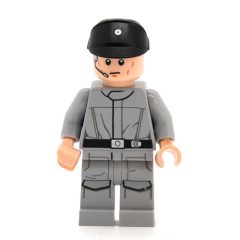 Minifigurka LEGO Imperial Crew, Light Bluish Gray Uniform, Black Cap, Closed Mouth