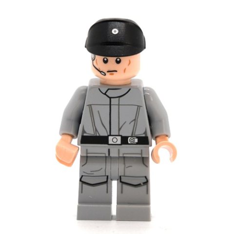 Minifigurka LEGO Imperial Crew, Light Bluish Gray Uniform, Black Cap, Closed Mouth