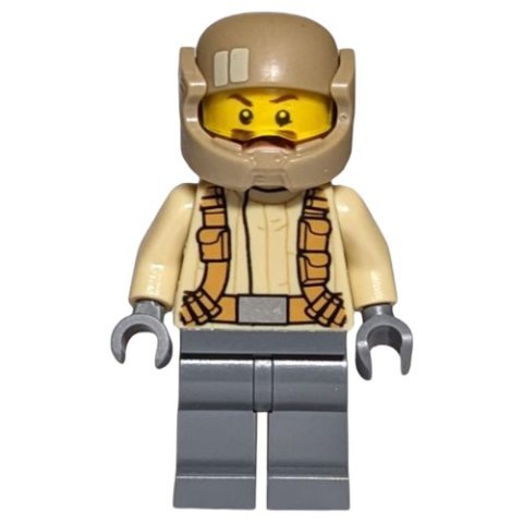 Minifigurka LEGO Resistance Soldier, Dark Tan Helmet, Tan Shirt, Moustache