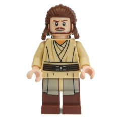 Minifigurka LEGO Qui-Gon Jinn, Printed Reddish Brown Legs, No Cape