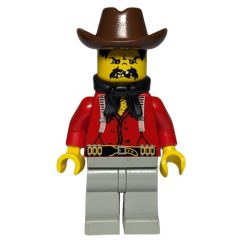 Minifigurka LEGO Bandit - Western, Red Shirt, Black Handkerchief, Brown Hat