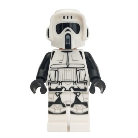 Minifigurka LEGO Scout Trooper, Dual Molded White and Black Helmet, Open Mouth
