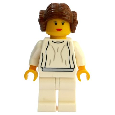 Minifigurka LEGO Princess Leia, White Robe, Yellow Skin (3626c Head)