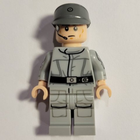 Minifigurka LEGO Imperial Crew, Light Bluish Gray Uniform, Dark Bluish Gray Cap, Printed Arms