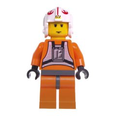 Minifigurka LEGO Luke Skywalker, Orange Rebel Pilot Outfit, Yellow Skin, Dark Bluish Gray Hips (3626c Head)