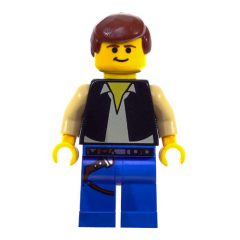 Minifigurka LEGO Han Solo, Black Vest, Yellow Skin, Blue Legs (3626c Head)