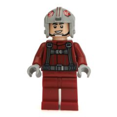 Minifigurka LEGO T-16 Skyhopper Pilot, Dark Red Outfit, Buckles on Shoulder Straps