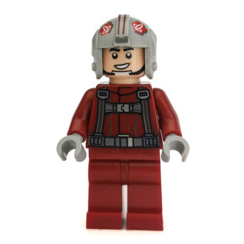 Minifigurka LEGO T-16 Skyhopper Pilot, Dark Red Outfit, Buckles on Shoulder Straps