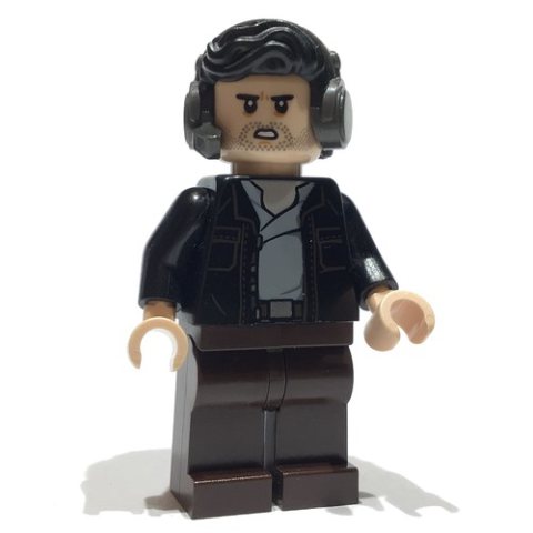 Minifigurka LEGO Poe Dameron, Black Jacket, Hair with Headset
