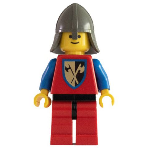 Minifigurka LEGO Knight (Crusader Axe) - Red Legs, Neck-Protector