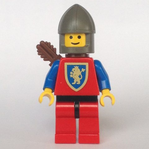 Minifigurka LEGO Archer (Crusader Lion) - Red Legs, Dark Gray Chin-Guard