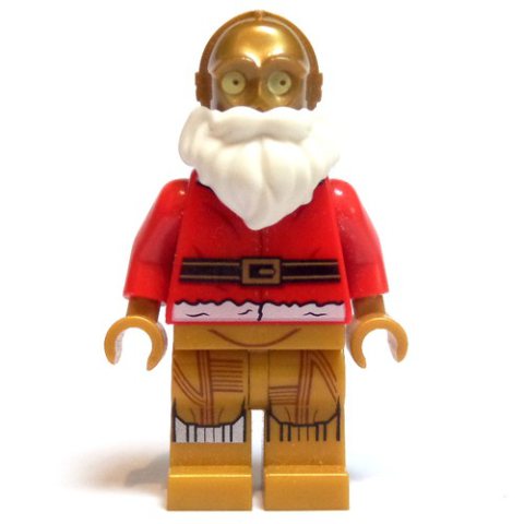 Minifigurka LEGO C-3PO, Santa Jacket and White Beard