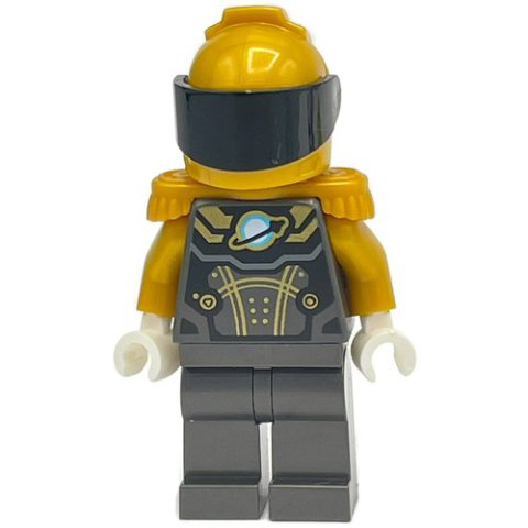 Minifigurka LEGO Astronaut, Pearl Titanium Spacesuit, Pearl Gold Epaulette and Helmet