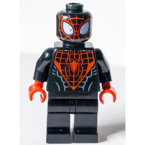 Minifigurka LEGO Spider-Man (Miles Morales), Red Hands, Red Face Webbing