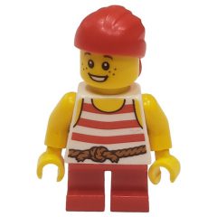 Minifigurka LEGO Pirate - Short Red Legs, Red Bandana