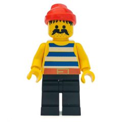 Minifigurka LEGO Pirate - Blue Stripes, Black Legs, Red Bandana