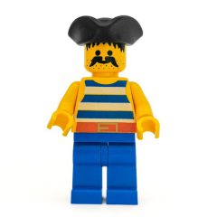 Minifigurka LEGO Pirate - Blue Stripes, Blue Legs, Black Tricorne
