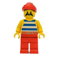 Minifigurka LEGO Pirate - Blue Stripes, Red Legs, Red Bandana