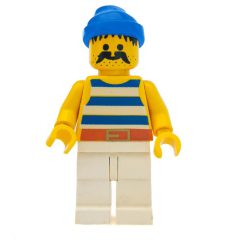 Minifigurka LEGO Pirate - Blue Stripes, White Legs, Blue Bandana