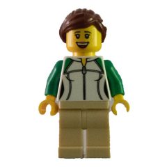 Minifigurka LEGO Woman - White Sweatshirt, Tan Legs, Reddish Brown Hair