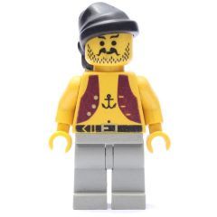 Minifigurka LEGO Pirate - Anchor Tattoo, Light Gray Legs, Black Bandana