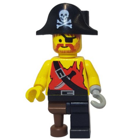 Minifigurka LEGO Pirate - Shirt with Knife, Peg Leg