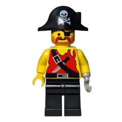 Minifigurka LEGO Pirate - Shirt with Knife, Black Legs, Black Bicorne