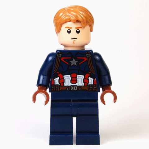 Minifigurka LEGO Captain America with Hair and Dark Orange Eyebrows