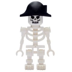 Minifigurka LEGO Skeleton, Evil Face, Bicorne Hat