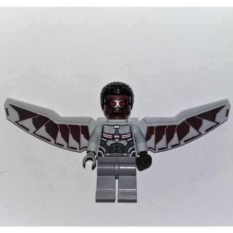 Minifigurka LEGO Falcon with Light Bluish Gray and Dark Red Wings