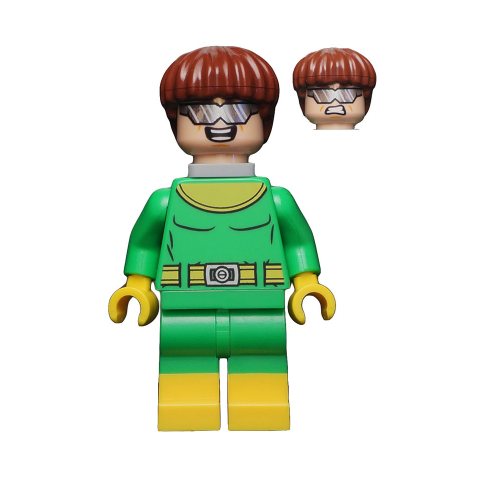 Minifigurka LEGO Dr. Octopus / Doc Ock in Bright Green and Yellow Outfit with No Tentacles
