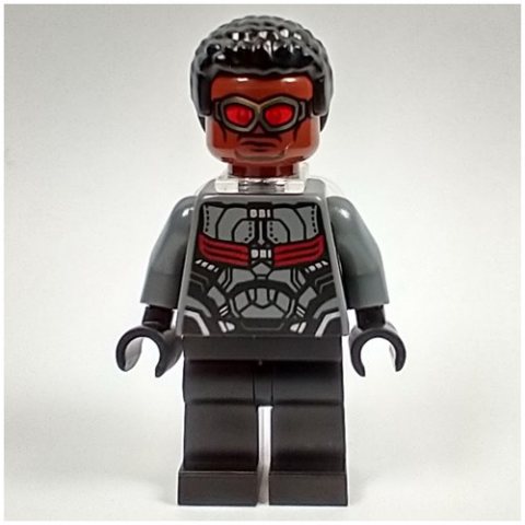 Minifigurka LEGO Falcon in Dark Bluish Gray and Black Suit with Neck Bracket