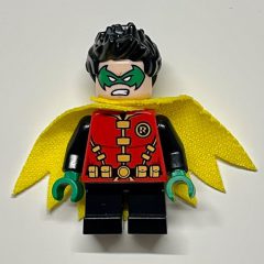 Minifigurka LEGO Robin with Green Eyemask and Hands, Short Legs, and Yellow Cape