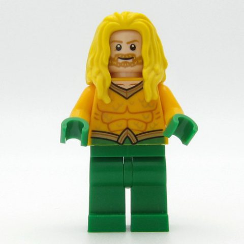 Minifigurka LEGO Aquaman, Long Yellow Hair, Green Hands