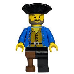 Minifigurka LEGO Pirate - Brown Shirt, Peg Leg, Black Tricorne