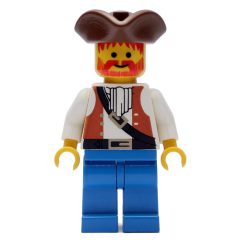 Minifigurka LEGO Pirate - Brown Vest, Blue Legs, Brown Tricorne