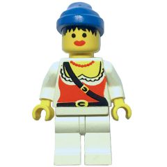 Minifigurka LEGO Pirate - Female, White Legs, Blue Bandana, 3626b