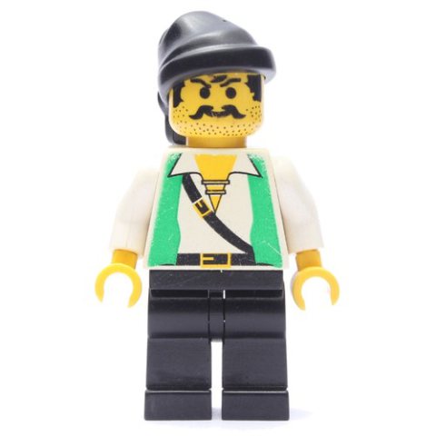 Minifigurka LEGO Pirate - Green Vest, Black Legs, Black Bandana