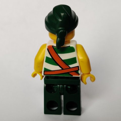 Minifigurka LEGO Pirate - Green Stripes, Dark Green Legs, Dark Green Bandana
