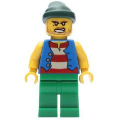 Minifigurka LEGO Pirate - Blue Vest, Green Legs, Dark Green Bandana