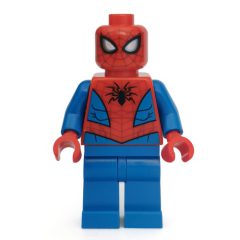 Minifigurka LEGO Spider-Man with Dark Red Webbing and Plain Blue Legs