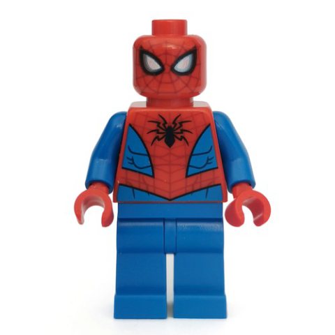 Minifigurka LEGO Spider-Man with Dark Red Webbing and Plain Blue Legs