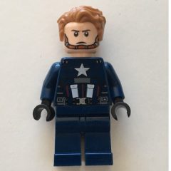 Minifigurka LEGO Captain America in Dark Blue Outfit with Black Hands and Hair