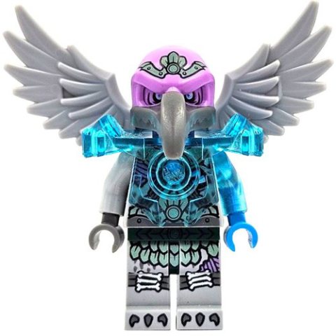 Minifigurka LEGO Vardy with Trans-Light Blue Shoulder Armor (with 15712 Tile with Clip)