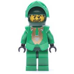 Minifigurka LEGO Rascus with Plain Green Torso, Gold Pattern Armor, and Dark Green Hips and Helmet